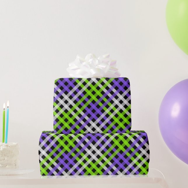 Papel De Regalo Gingham de Halloween 4.2 (Regalos de fiesta)