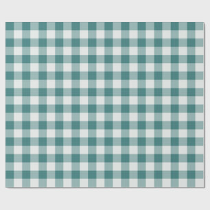 Papel De Regalo Gingham de picnic clásico verde teal