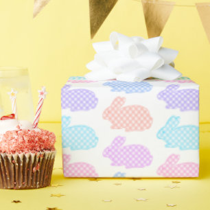 Papel De Regalo Gingham Easter Bunny Pattern