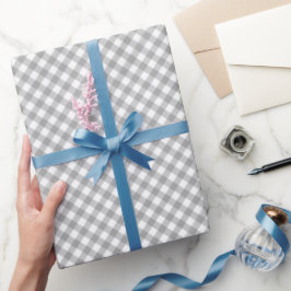 Papel De Regalo Gingham en blanco y gris