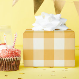 Papel de regalo - Gingham mandarina