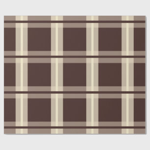 Papel De Regalo Gingham Marrón y beige