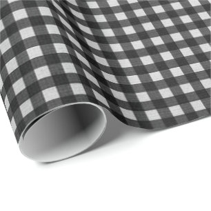Papel De Regalo Gingham negro y blanco