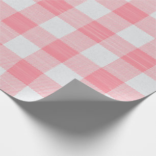 Papel De Regalo Gingham Pink Plaid Girly Baby Shower