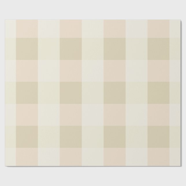 Papel De Regalo Gingham | Rosa y Crema (Superficie plana)