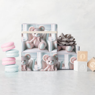 Papel De Regalo Gingham Teddy Bear sobre la presidencia