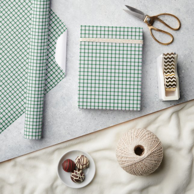 Papel De Regalo Gingham Verde (Artesanía)