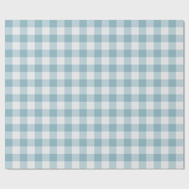 Papel De Regalo Gingham verde azulada (Superficie plana)