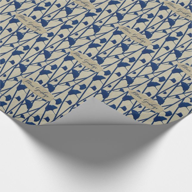 Papel De Regalo ginkgo azul (Esquina)