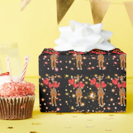 Papel De Regalo Girafa cutánea, guerra de globos cardíacos con bri