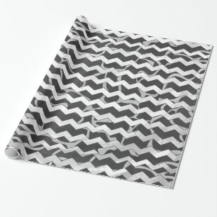 Papel De Regalo Giraffe Black, Chevron gris claro