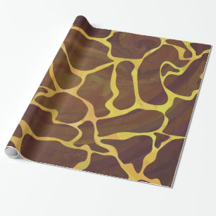Papel De Regalo Giraffe Brown and Yellow Print