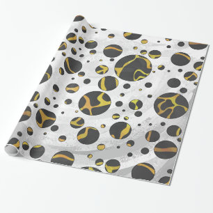 Papel De Regalo Giraffe Brown and Yellow Print