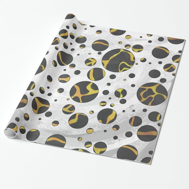 Papel De Regalo Giraffe Brown and Yellow Print (Desenrollado)