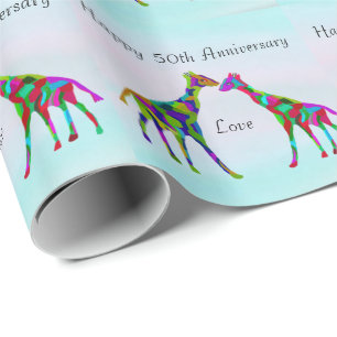 Papel De Regalo Giraffe Love 50° Aniversario
