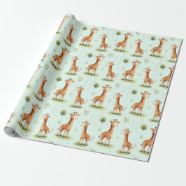Papel De Regalo Giraffe Parade Baby Gift