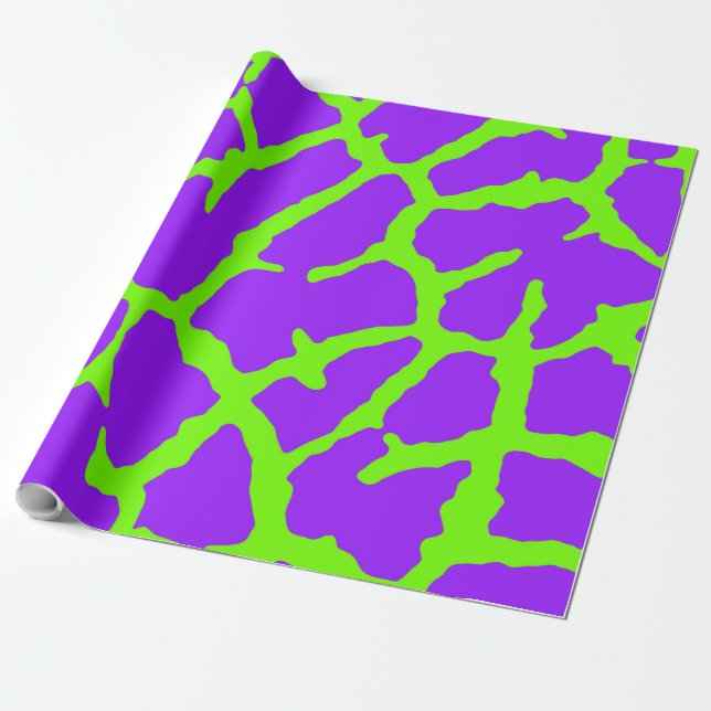 Papel De Regalo Giraffe Print Mint Amethyst (Desenrollado)