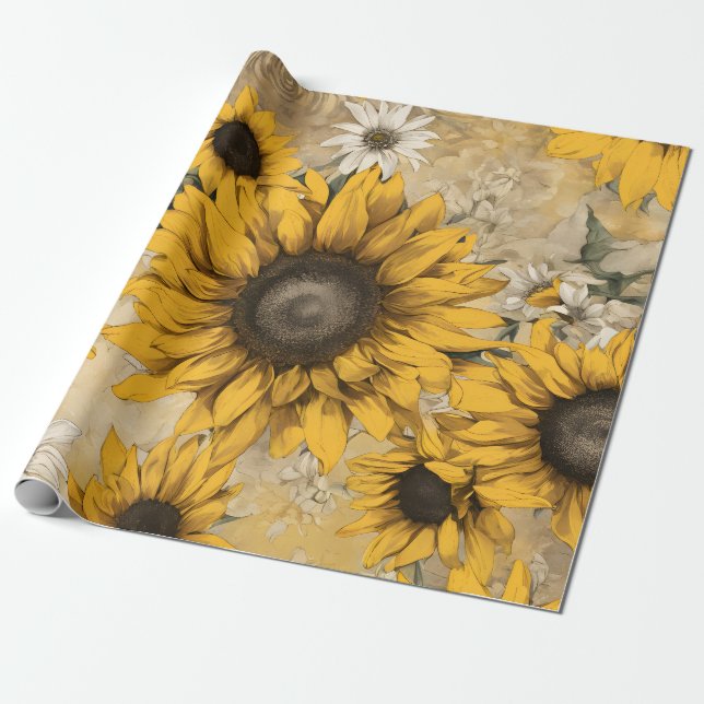 Papel De Regalo Girasol (Desenrollado)