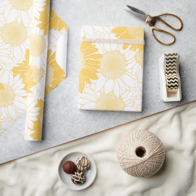 Papel De Regalo Girasol amarillo (Artesanía)