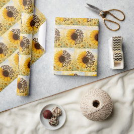 Papel De Regalo Girasol Amarillo con Cita Inspiradora