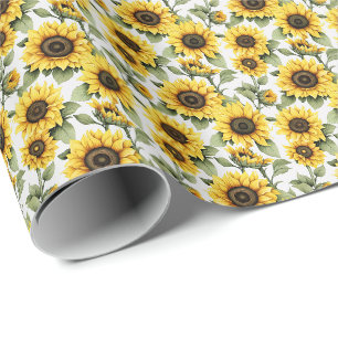 Papel De Regalo Girasol Amarillo Rústico País 