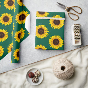 Papel De Regalo Girasol Amarillo Vibrante en Flor