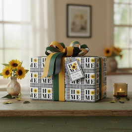 Papel De Regalo girasol de cuadros de Búfalo "Hogar"
