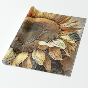 Papel De Regalo Girasol En Colección De Arte Moderno De Marco