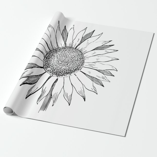Papel De Regalo Girasol ilustrado (Desenrollado)