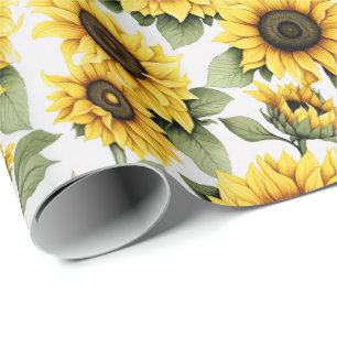 Papel De Regalo Girasol Rústico Campestre 