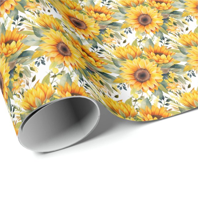 Papel De Regalo Girasoles Amarillos (Esquina del rollo)
