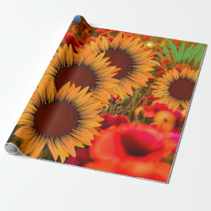 Papel De Regalo Girasoles Elegantes a la Acuarela