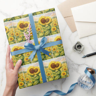 Papel De Regalo Girasoles que se abrazan