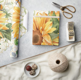 Papel De Regalo Girasoles y abejas 