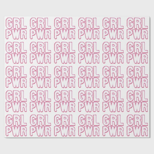 Papel De Regalo Girl Power Lettering (Superficie plana)