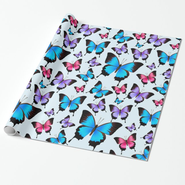 Papel De Regalo Girlie Girly Butterfly Butterflies Elegante divers (Desenrollado)