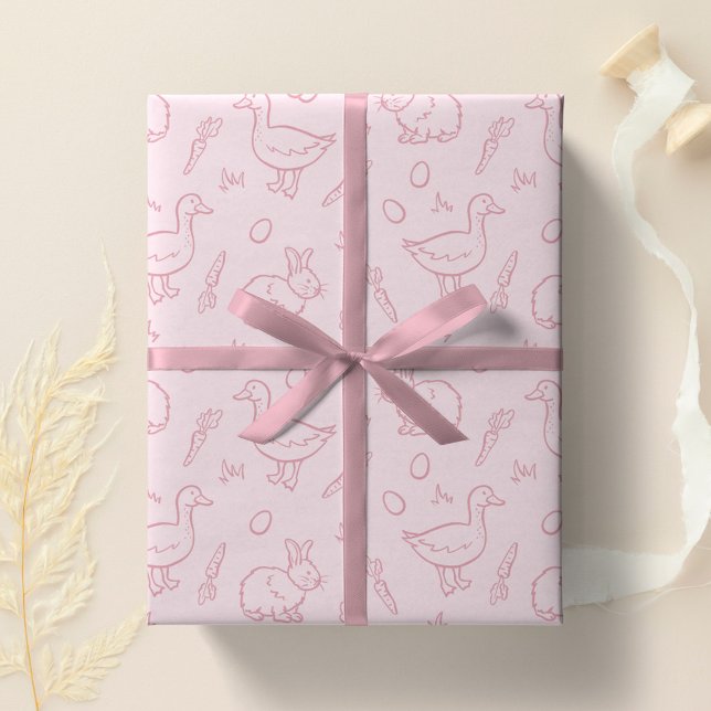 Papel De Regalo Girls Easter Cute Bunny Rabbit Goose Girly Spring (Subido por el creador)