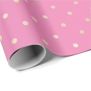 Papel De Regalo Girly Pink Glam Gold Dots