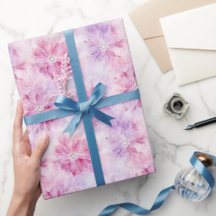 Papel De Regalo Girly Rubor Moda rosa Lavender Cumpleaños Floral
