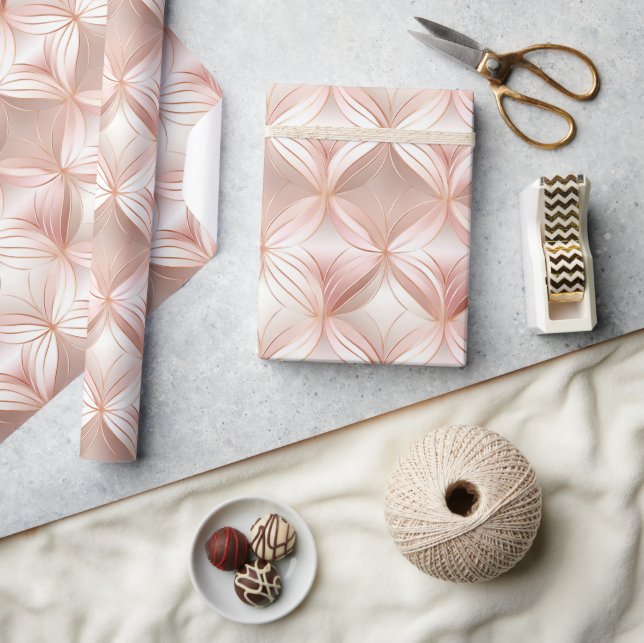 Papel De Regalo Girly Rubor Pink Rose Gold Resumen (Artesanía)