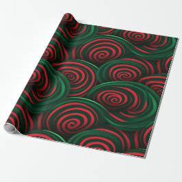 Papel De Regalo Giro rojo y verde 3D de los navidades