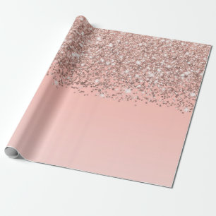 Papel De Regalo Giro Rosa Oro Confetti Gradiente Rosa Ombre