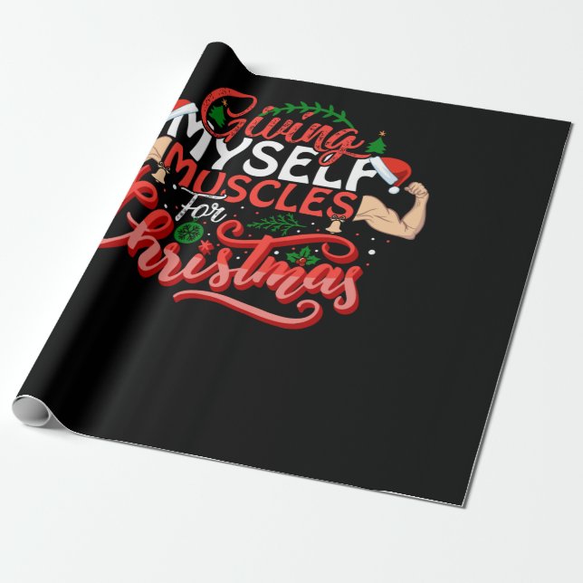 Papel De Regalo Giving Myself Muscles Christmas (Desenrollado)