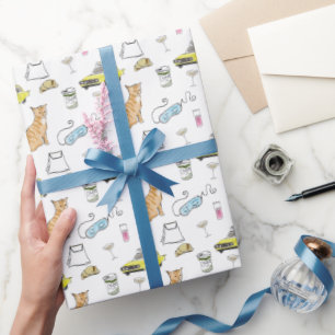 Papel De Regalo Glam 1960 Fiesta de cócteles Whimsical Retro