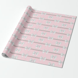 Papel De Regalo Glam Blush Rosa Tema Tiffany Lazo Blanco Perlas
