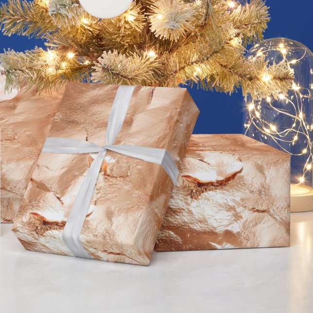 Papel De Regalo Glam de oro Peach Rosa (Vacaciones)