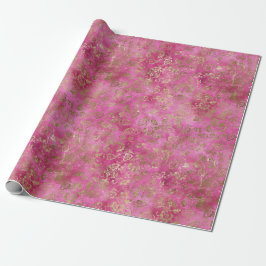 Papel De Regalo Glam Floral de oro rosado Girly