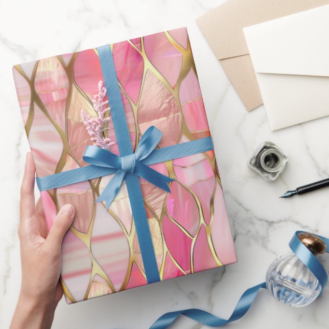 Papel De Regalo Glam Gold Glitzy Pink (Regalar)