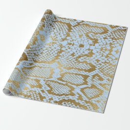 Papel De Regalo Glam Golden Blue Python Snake Skyline Vip