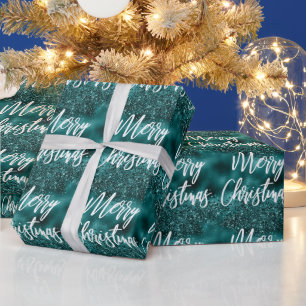 Papel De Regalo Glam Purpurina de Hoja de Estaño Caligrafía Feliz 